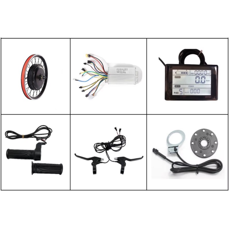 Kit de conversão para bicicleta elétrica com motor traseiro de 48v 1000w 20, 26, 27,5, 28, 29", 700cc KROXNE - 1  