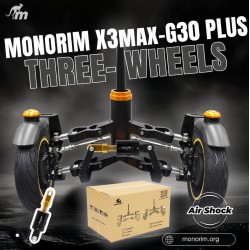 Monorim X3 Max Air frontfjæring med to hjul for Ninebot Max G30 & lignende scootere – Reservedel & støtdemper Monorim - 7  