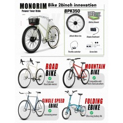 Monorim BPK350 komplet za pretvorbo motor 380w - baterija vključena  - 20 Monorim BPK350 power kit za električno kolo, 380W – Pr
