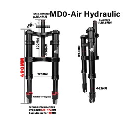 Predna amortizatsiya Monorim MD0 Air Hydraulic 490mm x 165mm  - 2 
Savmestimost: za savmestimi montazhi s predna vila Monorim MD