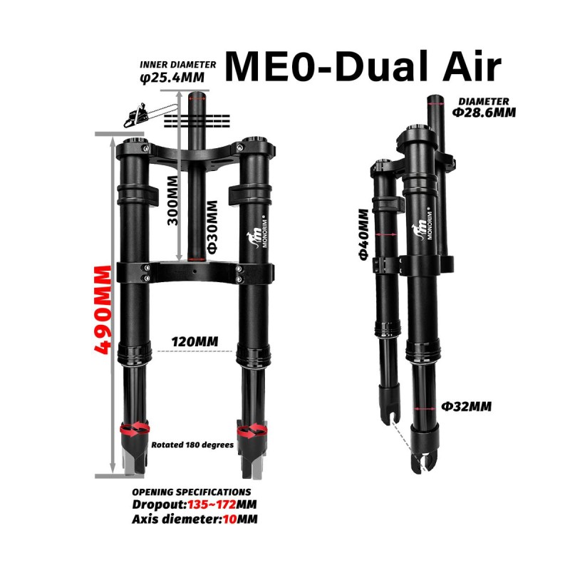 Framfjädring Monorim ME0 Dual Air 565mm x 165mm  - 7 
Passform: Monorim ME0 Dual Air framfjädring 565mm x 165mm for upgradeproje