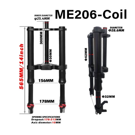 Sprednje vzmetenje Monorim ME206 Dual Air version 565mm x 206mm  - 1 Zdruzljivost: Monorim ME206 Dual Air sprednje vzmetenje, fo