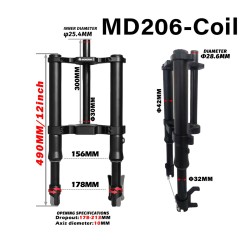 Priekine pakaba Monorim MD206 Coil Spring version 490mm x 206mm  - 2 
Suderinamumas: priekine pakaba Monorim MD206 Coil Spring v