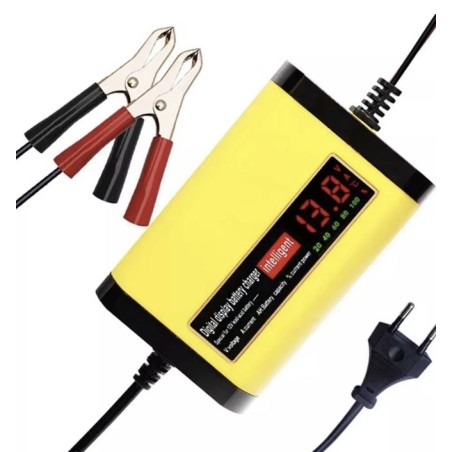 12V 2A batteriladdare för blybatterier 7Ah 12Ah 14Ah 20Ah  - 2 Huvudfunktioner

Digital LCD-skärm som visar spänning (V), ström 