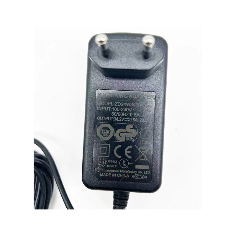 Caricatore aspirapolvere 34,2V 0,6A (ZD24W342060EU)  - 1 Compatibile 34,2V 0,6A: per aspirapolvere con queste specifiche.Carica 