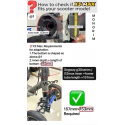 Sprednje dvojno kolesno vzmetenje Monorim X3 Max Air za Ninebot Max G2: nadomestni del in amortizer Monorim - 6 Zdruzljivo z Nin