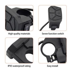 7-i-1 panel til strøm, lys, blinklys og køretilstande: iScooter iX3, iX4, iX7 Pro, Smartgyro, Urban Glide eller lignende  - 2 Pa
