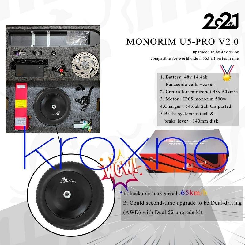 Monorim Pack U5 2.0 Ninebot Max seeria G30, G30P, G30LE, G30LP, G30D, G30LP jaoks – 48v 20ah aku 500w mootor Monorim - 30 Monori