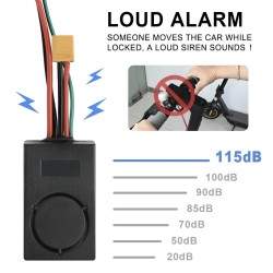 Universal anti-theft alarm for Xiaomi, Ninebot, Segway, Dulatron, Kaabo, Vsett or similar electric scooters  - 2 Universal anti-