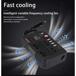 Onduleur de 12v à 220v pour recharger scooter ou vélo électrique en camping-car/camping-car  - 1 Onduleur de 12v à 220v pour rec