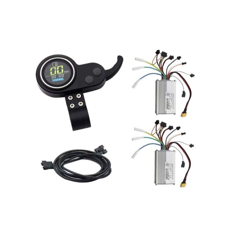 Set van twee controllers met scherm en trigger voor dubbele motorinstallatie 48v / 52v 35A (JP) KROXNE - 3  