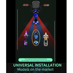 Vodotěsný systém detekce mrtvého úhlu (130º úhel) pro skútr, kolo nebo motocykl KROXNE - 4  