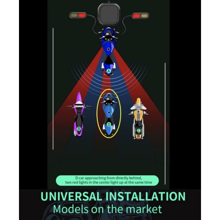 Vodotesen sistem za zaznavanje mrtvega kota (kot 130°) za skuter, kolo ali motocikel KROXNE - 4  