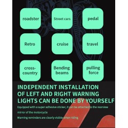 Vodoustoĭchiva sistema za otkrivane na mŭrtva zona (ŭgŭl 130º) za skuter, velosiped ili mototsiklet KROXNE - 5  