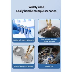 Ruchnyy aparat tochkovoho zvaryuvannya H1 z 11 i H2 z 90 rehulʹovanymy rezhymamy dlya litiyevykh batarey KROXNE - 5  